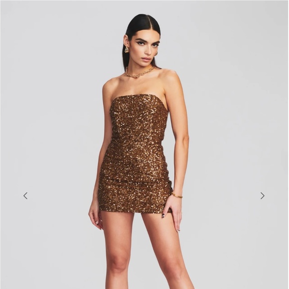 Retrofete Dresses & Skirts - Retrofête Heather Sequin Dress in Amber Brown (Small)